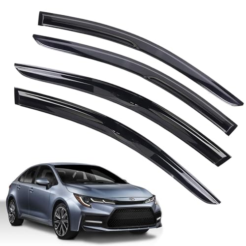 Rain Guards for Toyota Corolla Sedan 2019-2023, Tape-on Side Window Deflectors for Toyota Corolla Sedan, Window Visors for Toyota Cars, for Toyota Car Accessories, 4 pcs