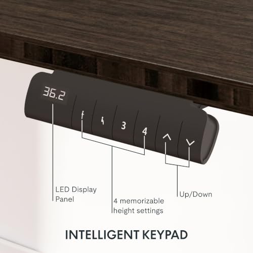 Image of FLEXISPOT E6 Bamboo 3-Stage Dual Motor Electric Standing Desk 48 x 24 Sit Stand Up Desk, Holds 220 lbs, Adjustable Height w /Memory Presets, Solid Walnut Bamboo Desktop & Black Frame, Ships in 2 Boxes