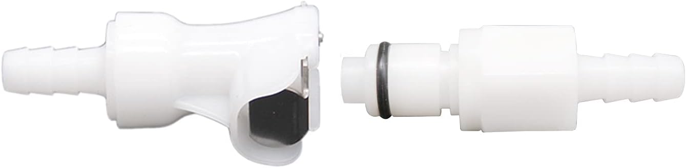Plastic Hose Quick Connector with Shut-Off,Gas and Liquid Quick Connector check valve Beer Line Tubing Quick Disconnect(3/8” Barb)