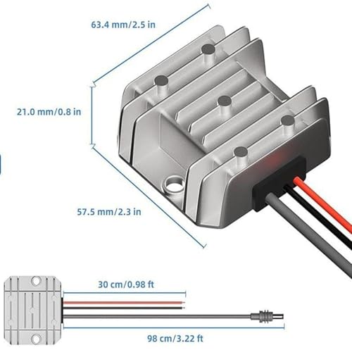 Convertidor 12V 24V a 30V 3.5A DC impermeable para baterías de viaje 7