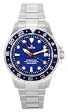 orologi subacquei gmt Vetro zaffiro con rivestimento antiriflesso || quadrante blu || datario a ore 3