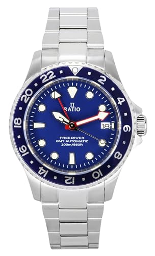 Image of RATIO FreeDiver Diver Watch Sapphire Crystal GMT Rotating Bezel Automatic 200M Water Resistant Dive Watches for Men