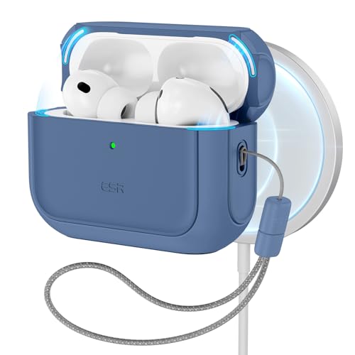 ESR for AirPods Pro 3 Case, Compatible with AirPods Pro Case 3rd Generation (2025), Compatible with MagSafe, Full Drop Protection Cover with Lanyard, Dark Blue by ESR - Used condition - US$16.14