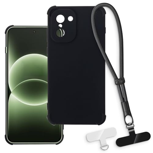 OAGELIM 2-in-1�ی�P�[�X�ƃ��X�g�X�g���b�v Oneplus Ace 6T 5G �Ƃ̌݊������� ���O���\�ȃ��j���[�h�t���d�b�J�o�[�A����~�ߕ����h�~�O���b�v�n���h�� (�u���b�N + �u���b�N)