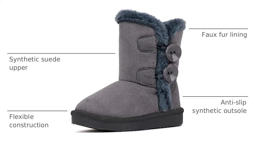 Image of Femizee Girls Boys Warm Winter Boots Kids Outdoor Snow Boots(Toddler /Little Kid)
