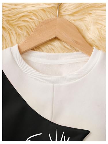 Girl's Graphic Crewneck Cute Sweatshirts Color Block Long Sleeve Cartoon Pullover Tops3