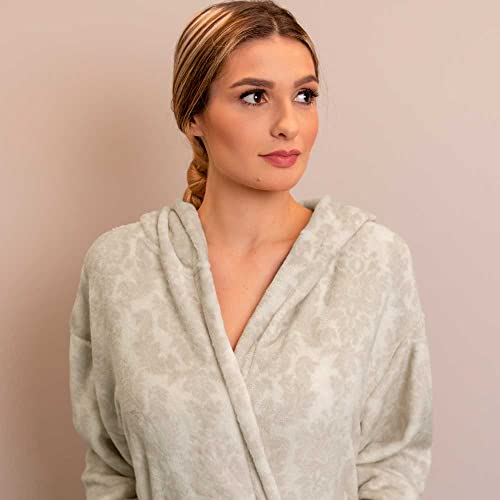 Roupão c/Capuz Flannel Charme Adulto Appel - Ornamento Bege