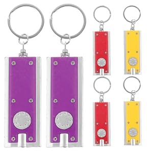 Toyvian 6 Stück Kleiner LED Taschenlampen Schlüsselanhänger aus Acryl
