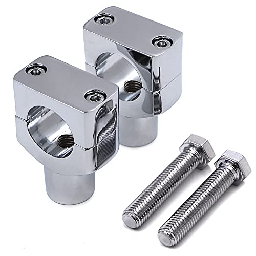 Hongk- Chrome 1.25" Motorcycle 31.25Mm Handlebar Riser Clamp Compatible With Harley Cruisers Choppers [P/N: Mt030-008-1.25"] #TOP4