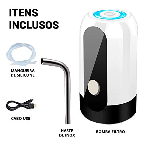 Bebedouro Bomba Elétrica Para Garrafão Galão Água Recarregável com Adaptador USB Cor:Branco (UT)