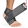 Ankle Brace 2 Pack, Adjustable Compression Support Wrap for Men & Women – Ideal for Sprains, Plantar Fasciitis, Tendonitis, Arthritis – Breathable, Fits in Shoes for Running Sports Gym (Black)