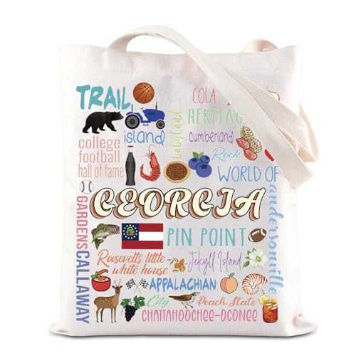 TGBJE Georgia State Tote Bag Georgia Travel Souvenir Gift Vacation Handle Bag Atlanta Georgia Gift Peach State Gifts (Georgia tote)