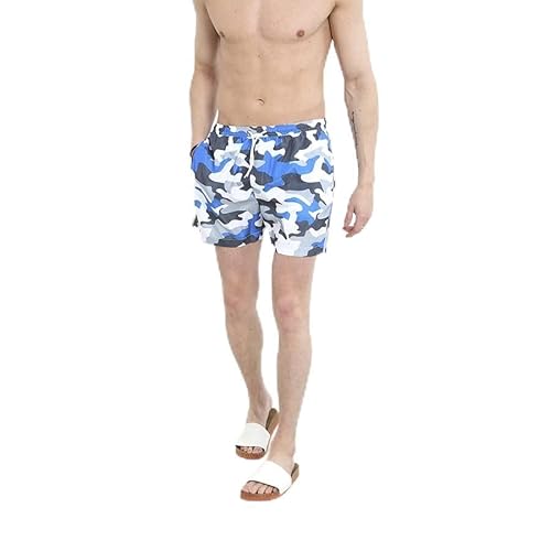 BRAVE SOUL Mens Perth Camo Swim Shorts (L) (Blue)