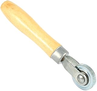 Tire Bearing Roller Tool, Portable Tire Patch Stitcher Wood Handle Ball Bearing Roller Tyre Patch Fitting Roller Wheel Roller Puncture Tool