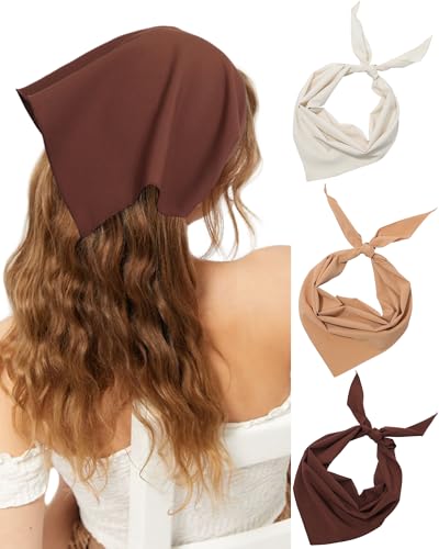 Molans 3Pcs Floral Head Scarf, Chiffon Hair Bandanas Kerchief, Vintage Boho Hair Scarf for Women Girls