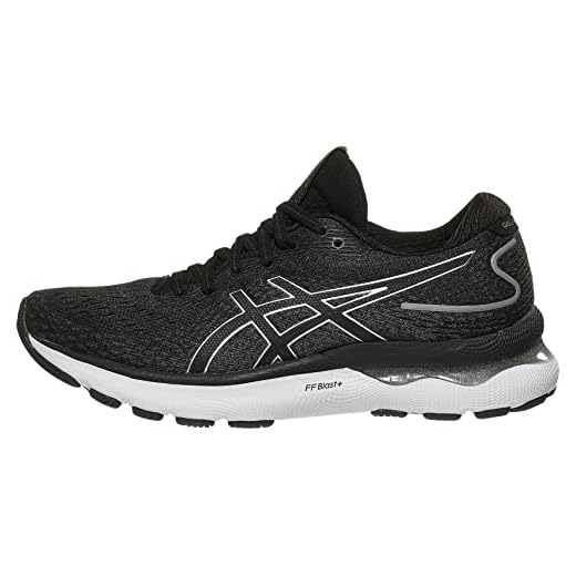 ASICS Women's Gel-Nimbus 24 Running Shoes, 8, Black/Pure Silver