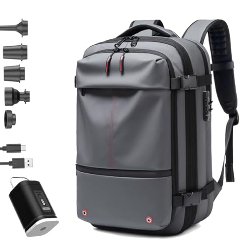 Sac à dos Vacpack gris extensible 60L imperméable et antivol pour voyage