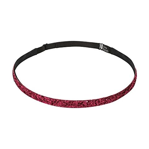 Bani Bands Women's Glitter Skinny Adjustable Headband with Non-Slip Lining, Hot Pink Cover