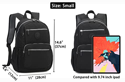 KAIERWOKE-Small-Nylon-Backpack-Casual-Lightweight-Daypack-Backpacks-for-Women-Black