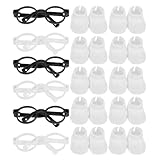 Material seguro y resistente: las gafas de muñeca de plástico livianas pero resistentes y las botas de muñeca garantizan la longevidad, resistiendo el desgaste mientras permanecen firmemente sujetas, buenas para el manejo diario y las manualidades, gafas de muñeca de plástico, zapatos de muñeca pequeños mini