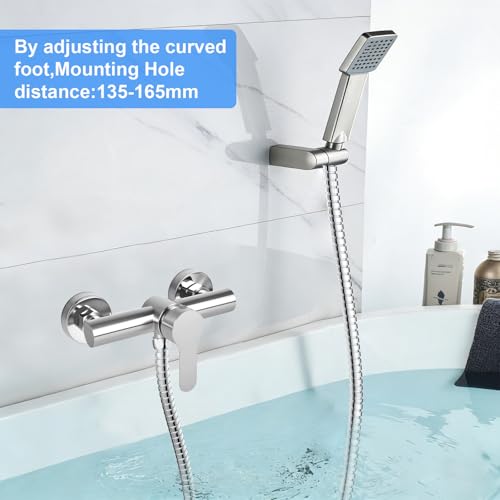 Miniatura 7 de Yytech Grifo De Ducha Monomando, Grifo De Ducha Para Ducha, Montaje En Pared, Grifo De Ducha De Pared Para Baño, Grifo De Bañera De Acero Inoxidable 304, G Salida De Agua Hacia Abajo