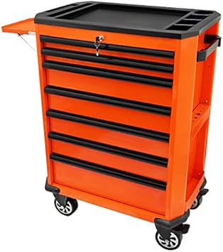 Amazon Co Jp ローラーキャビネット 7段 サイドテーブル付 ロールキャビネット ツールボックス ツールキャビネット 工具箱 ドライバー挿し スプレー缶ホルダー Tb 7s Ob 個人様は営業所止め Diy 工具 ガーデン