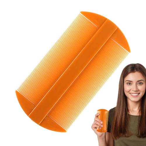 Pircle de piojos - peine de caspa de doble cara | Mango de diseño ergonómico C0MB con dientes finos | Tamaño compacto de aseo C0MB para la caspa de la eliminación, piojo y nit