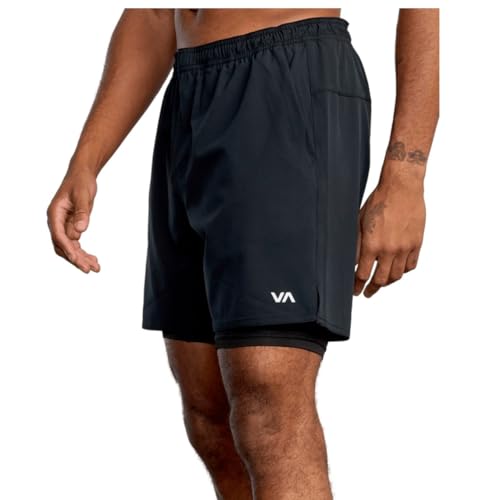 RVCA Sport Men's 17" Yogger Train 2 in 1 Workout Shorts with Compression Liner2
