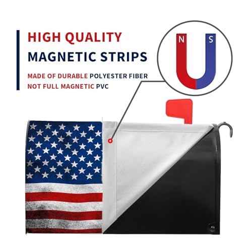 Memorial Day-Mailbox Cover Magnetic Standard Size 20 x 18 Inch American Stripes-Stars Welcome Post Box Cover Decorative Distressed American-Flag Magnetic Mailbox Cover for Home Yard Garden Decorations