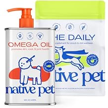 Native Pet Pack Leaders Bundle - Daily Multivitamin 21 oz. & Omega Oil for Dogs 16 oz. - Omega 3 Fish Oil for Healthy Skin, Shiny Coat, Strong Joints & Daily Multivitamin for Dogs