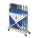 KPHYMOD Paragüeros Paragüero Comercial De Metal, para Pasillo, para Hotel, Escuela, Cafetería, con Bandeja De Goteo, con Capacidad para 10-30 Paraguas.(White,34x10x28in/87x25x70cm)