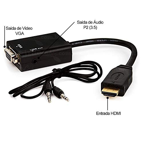Cabo Conversor HDMI para VGA com Áudio, Cirilo Cabos, 273778