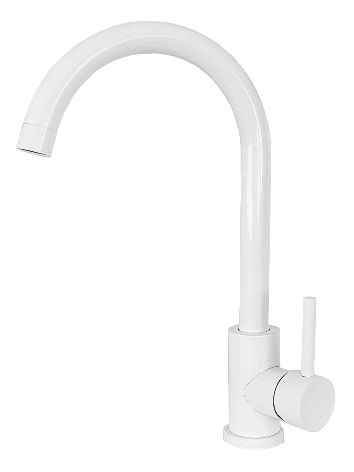 VALAZ Robinet Cuisine Evier | Robinet Mitigeur 360° Swivel, Haute Pression, Economie d'Eau | Installation Facile et Rapide | Laiton, Acier Inoxydable, Blanc Protection PVD, Série Misisipi