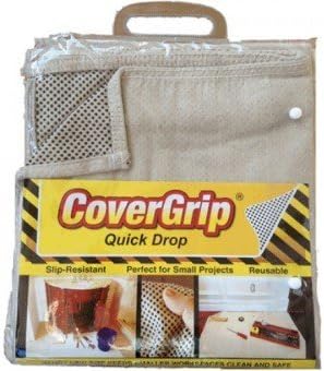 CoverGrip Light Weight Canvas Drop Cloth 3.5 ft. W x 4 ft. L Ivory