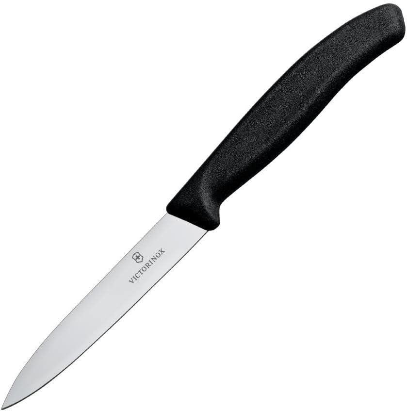 Victorinox Paring Knife Pointed Blade Wavy Edge Paring Knife, Black, 5.