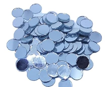 ZILZON Round Mirror for Embroidery Works, Mirror Craft Material Work Art & Craft Size 2Cm, Pack of 100 Pcs Color Silver,use of Decoration Work