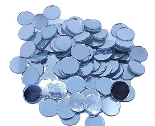 ZILZON® Round Mirror for Embroidery Works, Mirror Craft Material Work Art & Craft Size 2Cm, Pack of 100 Pcs Color Silver,use of Decoration Work-image-21