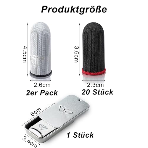 Fundas para dedos de alta sensibilidad KUAJTUN de fibra de carbono negro y rojo con caja 4