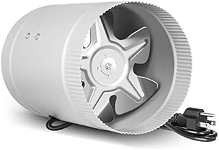 iPower 6 Inch Inline Booster Fan 174 CFM with Low Noise, Duct Exhaust HVAC Vent Blower in Grow Tent, Basements, Bathrooms and Kitchens, Silver