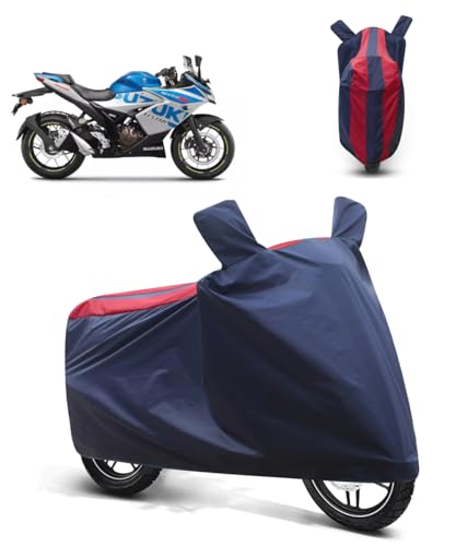 Image of FABTEC Bike /Motorcycle Body Cover Compatible with Suzuki Gixxer 250(Red & Blue)