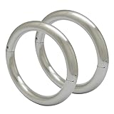 ACECHANNEL Stainless steel wrist ankle cuff bracelet lockable bangle with removable O-ring (ankle cuff 80mm brushed)