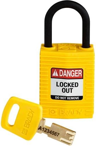 Brady CPT-YLW-25PL-KD, 150181 Compact Nylon Lockout Padlock (Pack of 12 pcs)