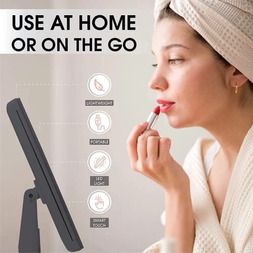Espelho de maquilhagem com retroiluminação 22 luzes LED Controlo de luz com ecrã táctil, lupa com tr
