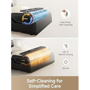 Mova K30 Mix Wet Dry Vacuum Cleaner 4 in 1 Cordless Vacuum for Multi Surface 180 Lie Flat Reach 30Min 140F Hot Air Drying 0in Dual Edge Powerful 18000Pa Suction Floor Cleaner for Pet Hair