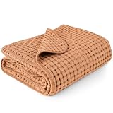Konssy Waffle Baby Blanket - Soft & Cozy Nursery Swaddle Blanket, Lightweight Toddler Throw for Boys & Girls, Ideal for Wrapping(Brown)