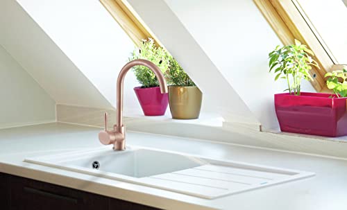 Home Range™ Brushed Rose Gold Kitchen Sink Mixer Tap, 180 x 60 x 340 mm - Image 2