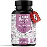 Ácido Fólico 400 µg – 400 Comprimidos – Complemento Alimenticio – Vegano – Producido en Alemania – Analizado en Laboratorio –Acido Folico Vitamina B9