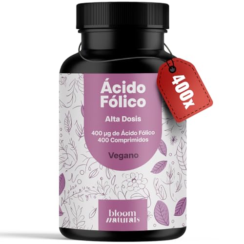 Ácido Fólico 400 µg – 400 Comprimidos – Complemento Alimenticio – Vegano – Producido en Alemania – Analizado en Laboratorio –Acido Folico Vitamina B9