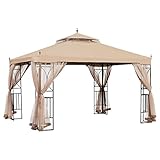 Garden Winds Replacement Canopy Top Cover Compatible with The ABCCANOPY and MasterCanopy Arrow Crescent Gazebo 10 x 12 - Riplock 350 Beige