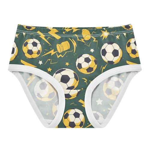 Wusikd Soccer Balls Girls' Underwear Cotton Lightning Stars Girls Briefs Soft Toddler Underwear 2T